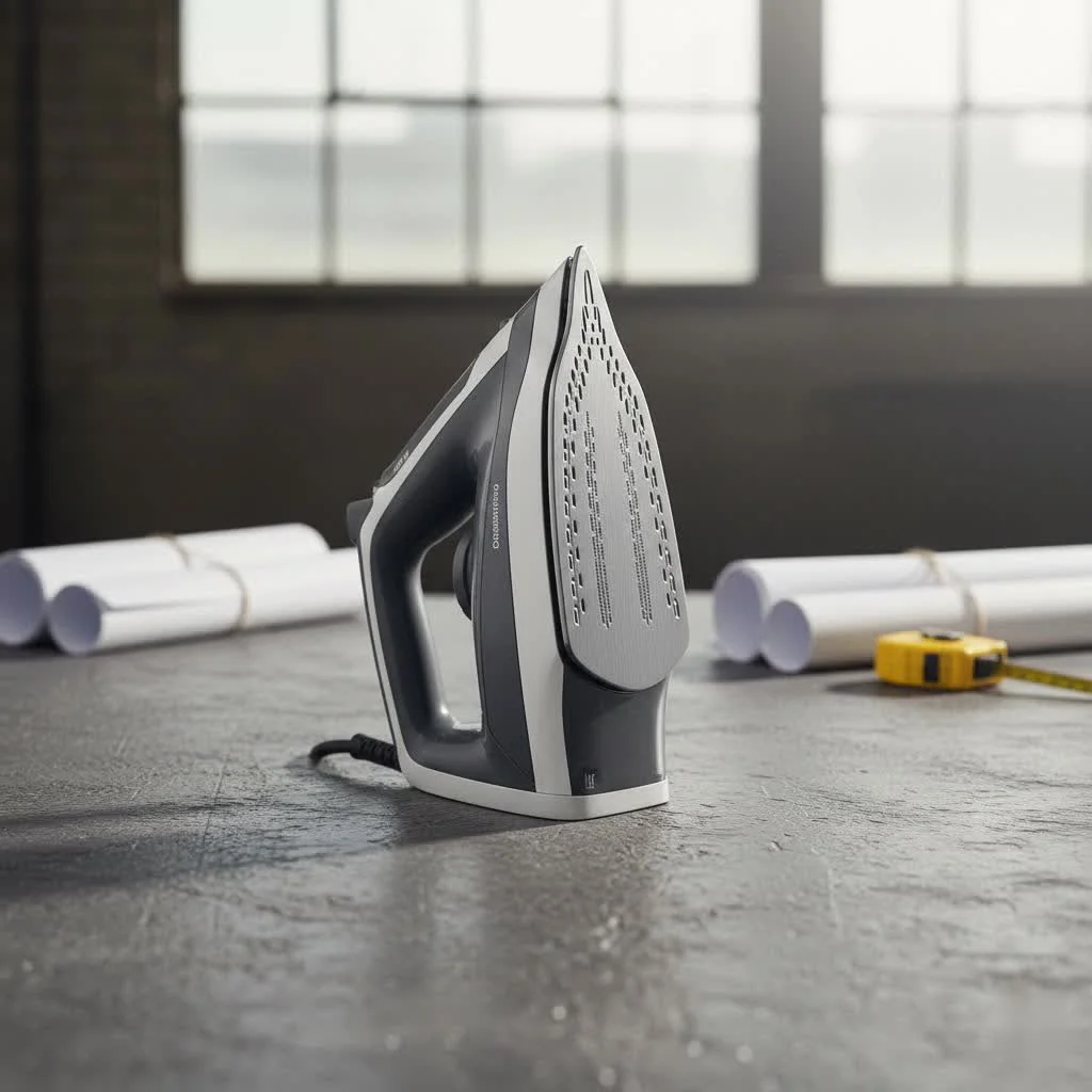 Steam iron with white flakes on clothes