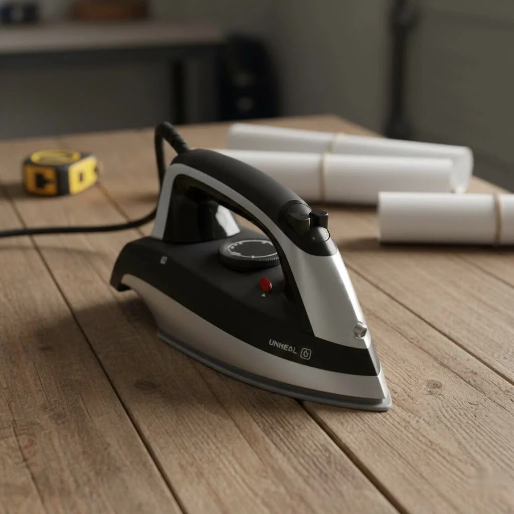 Steam press iron for wrinkle-free clothes
